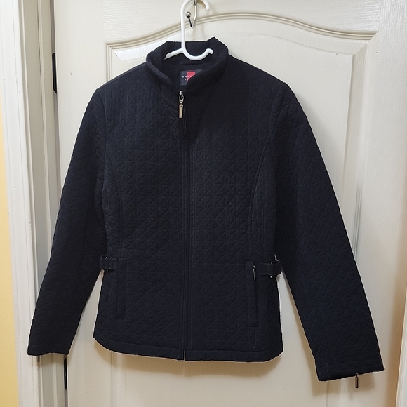 Gallery Jackets & Blazers - GALLERY QUILTED STAND COLLAR BLACK QUILTED JACKET